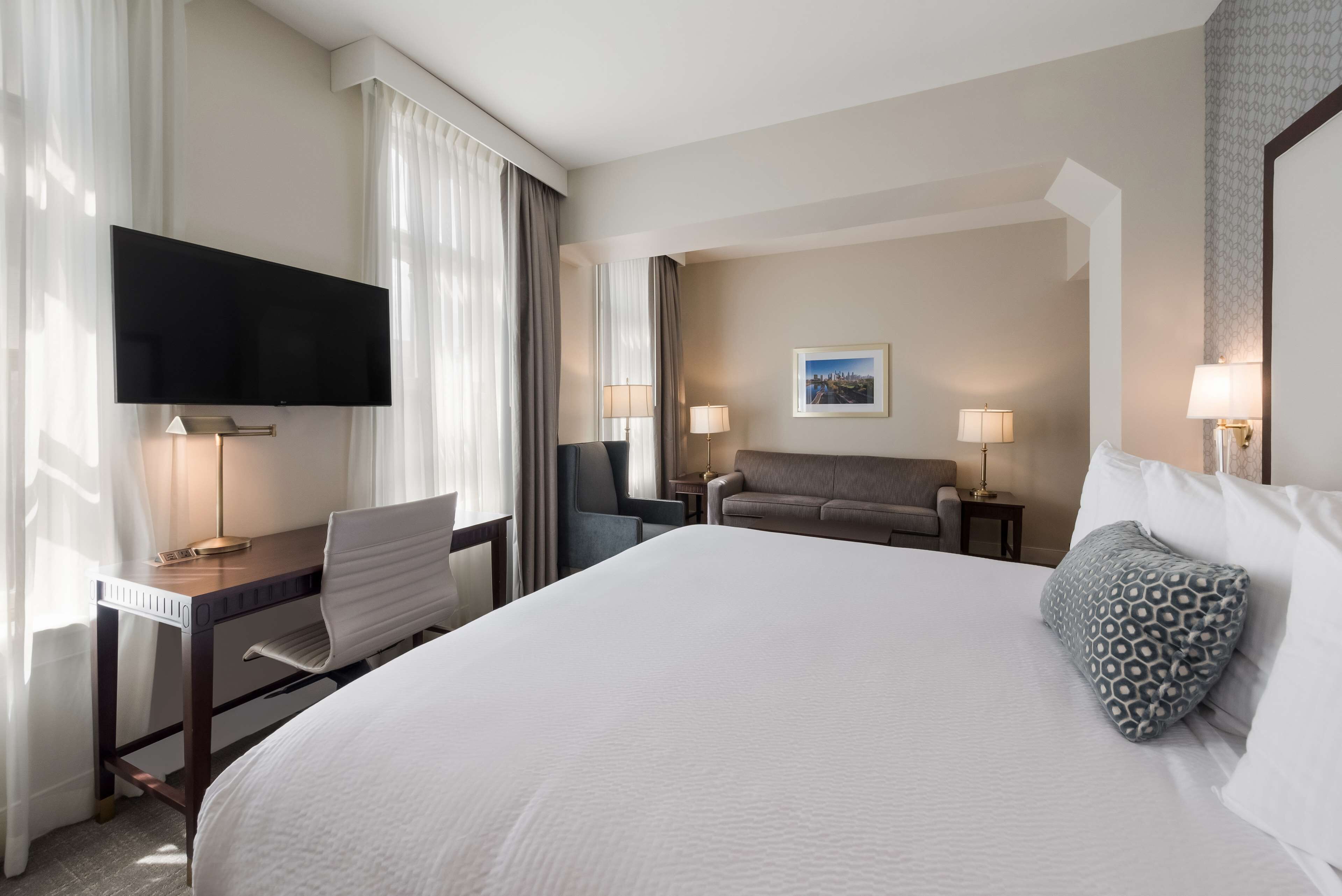 superior room, 1 king bed, non smoking (queen sofabed) | premium bedding, in-room safe, desk, laptop workspace