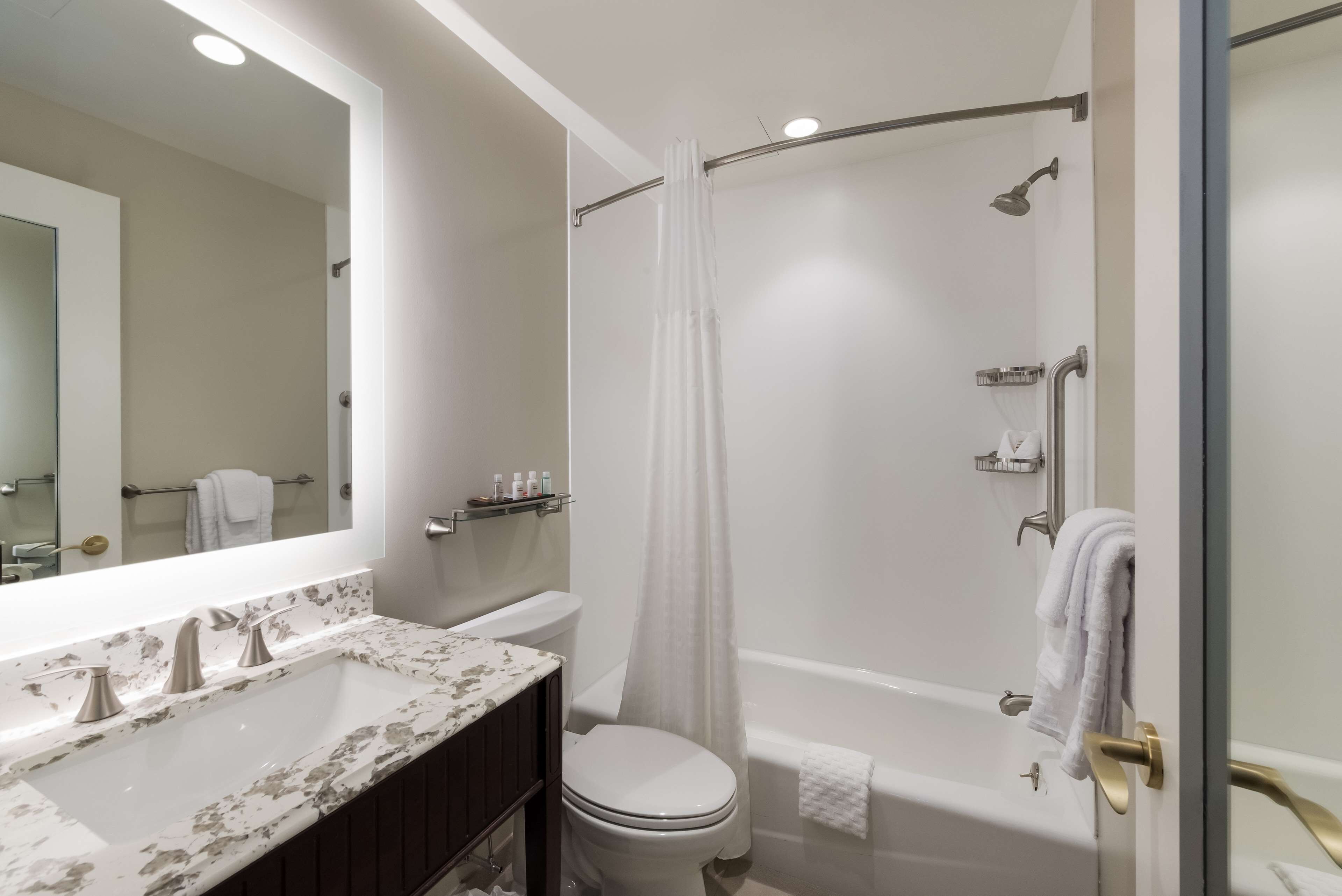 free toiletries, hair dryer, towels