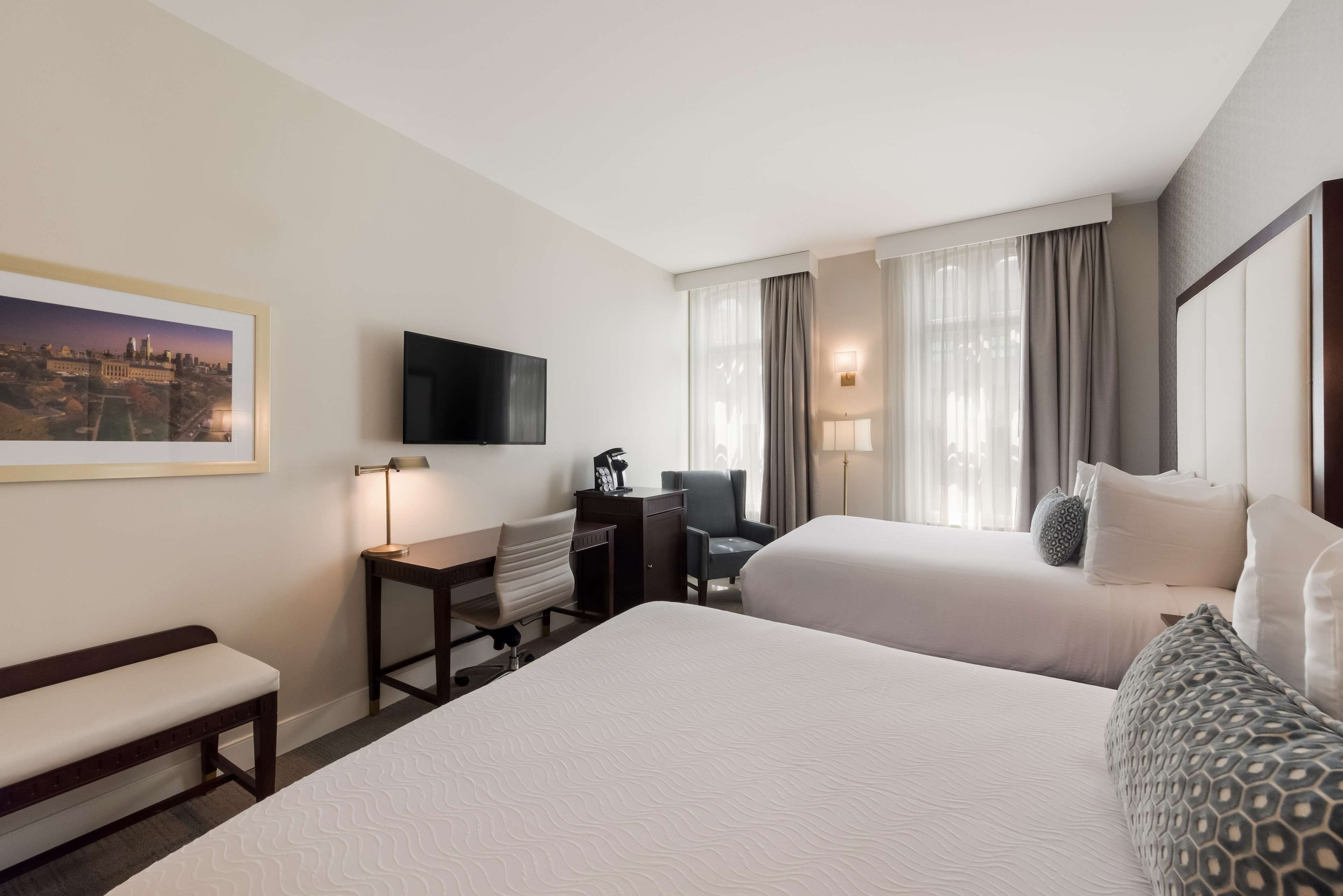 standard room, 2 queen beds, non smoking (walk-in shower) | premium bedding, in-room safe, desk, laptop workspace