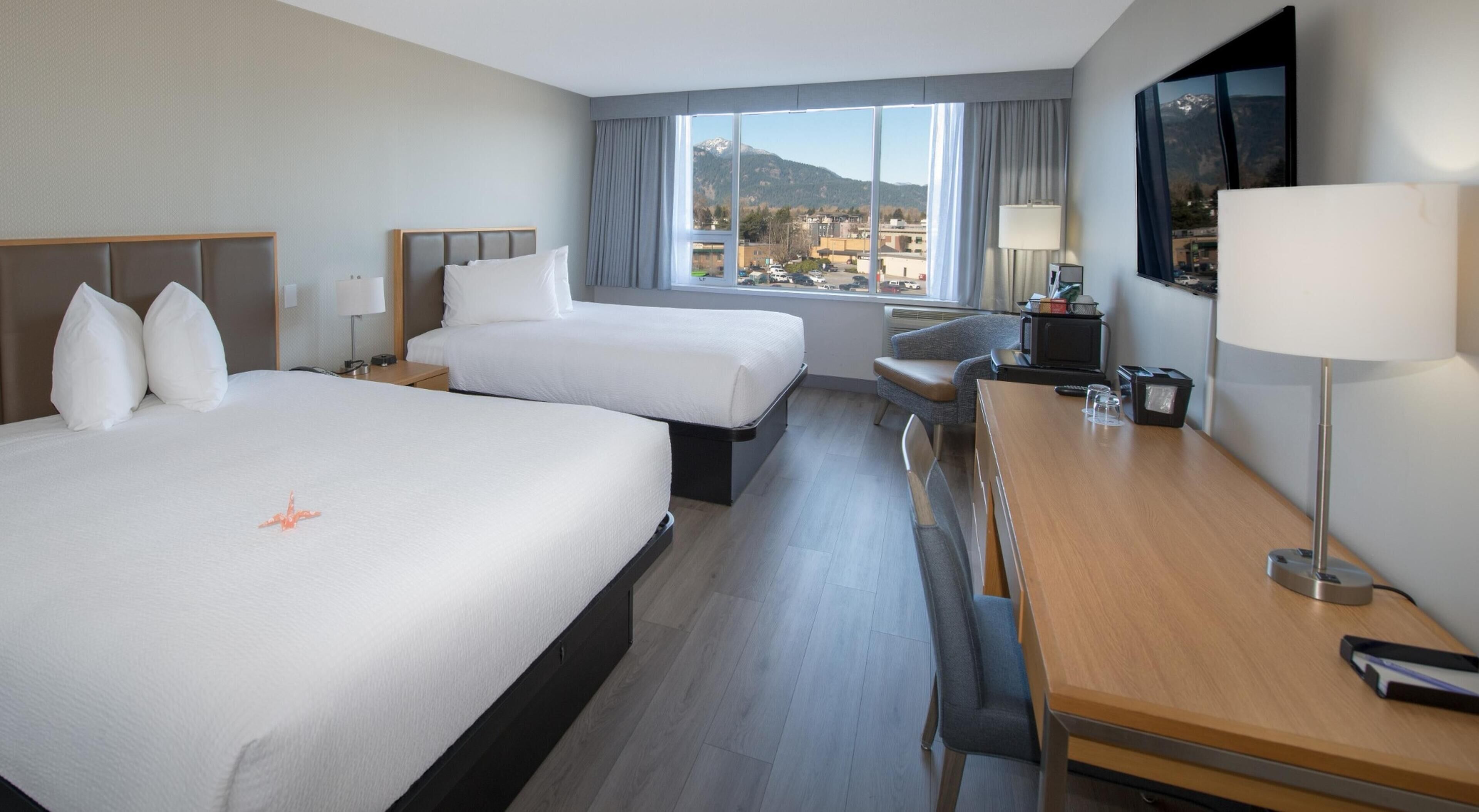Coast Two Queen Bed | In-room safe, desk, laptop workspace, blackout curtains