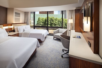 Premium bedding, down comforters, pillowtop beds, in-room safe at The Westin Bonaventure Hotel and Suites, Los Angeles