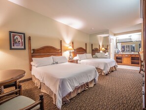 Upstairs Room, 2 Queen Beds | Premium bedding, laptop workspace, iron/ironing board, cribs/infant beds