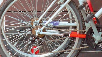 Ein Fahrrad mit Kette und Rückschaltung.