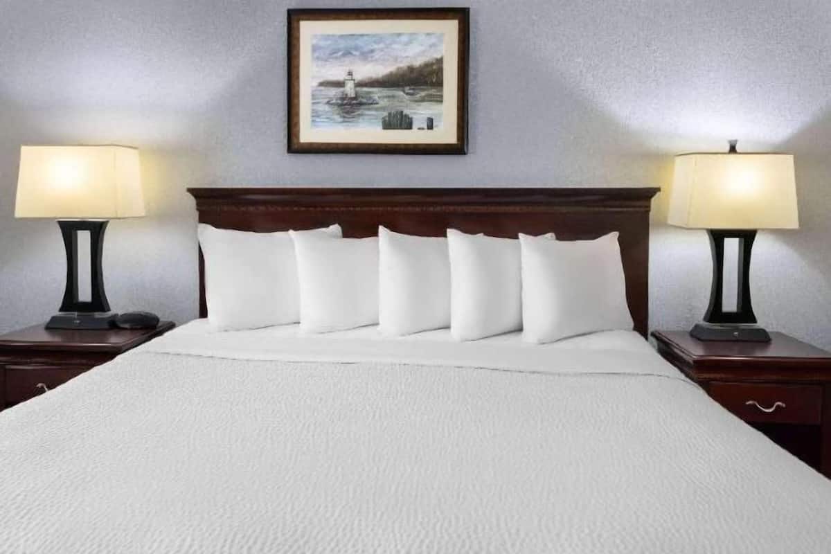 Desk, blackout drapes, iron/ironing board, free cribs/infant beds