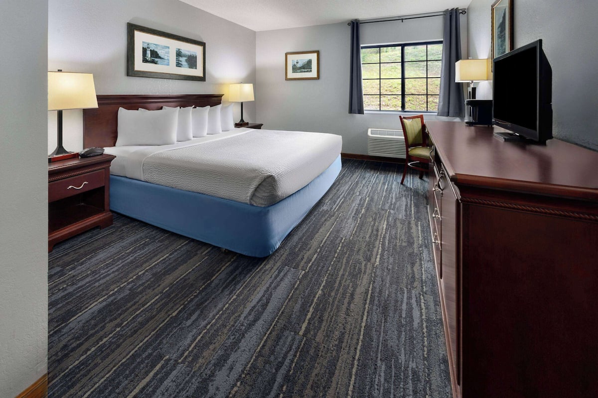 ルーム キングベッド 1 台 バリアフリー | デスク、遮光カーテン、アイロン / アイロン台、ベビーベッド (無料)