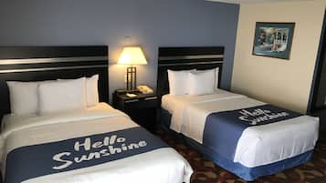 Room, 2 Double Beds, Smoking | Pillowtop beds, in-room safe, desk, iron/ironing board