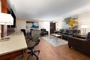 Deluxe Suite, 1 King Bed, Non Smoking (One-Bedroom Suite) | Living area | 55-inch Smart TV with satellite channels, Netflix, streaming services