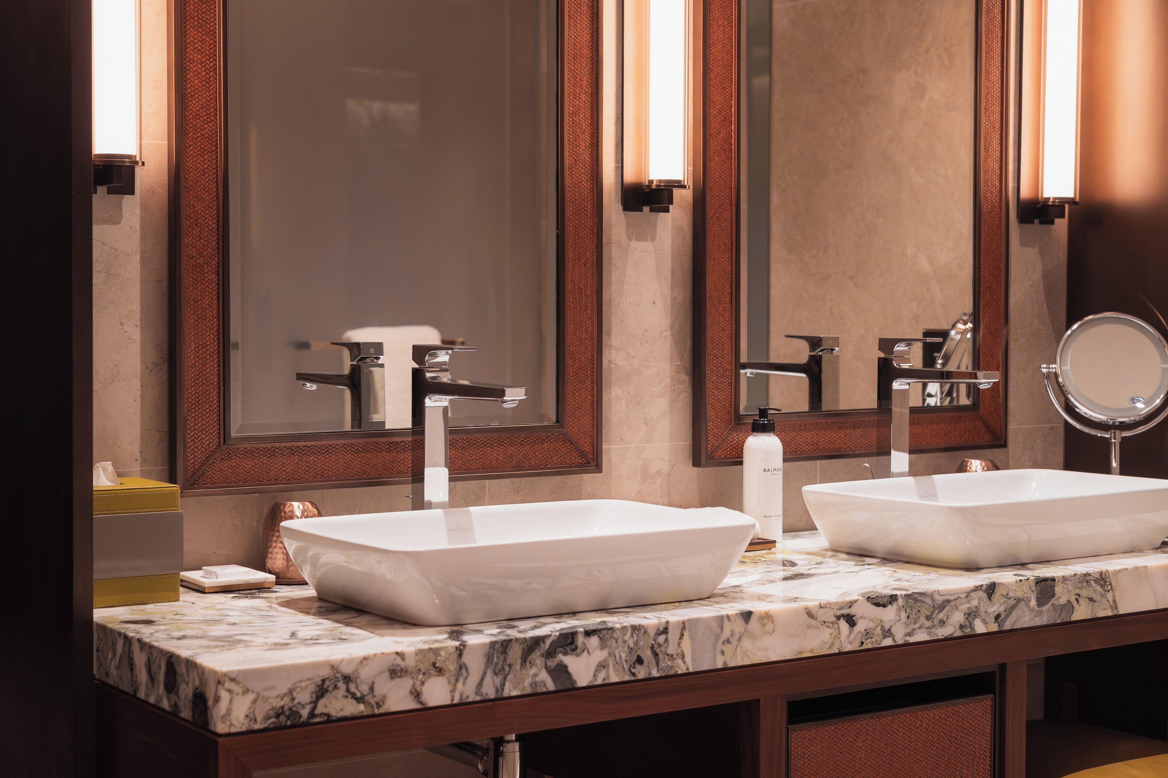 eco-friendly toiletries, hair dryer, bathrobes, slippers