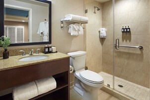 Free toiletries, hair dryer, bathrobes, towels