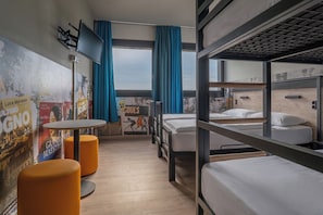 Down duvets, desk, blackout curtains, free WiFi