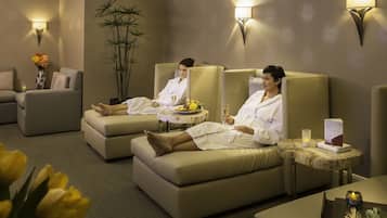 Couples treatment rooms, steam room, body treatments, aromatherapy