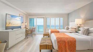 Pool Terrace, 2 Queen Beds, Pool & Ocean View | Premium bedding, down comforters, pillowtop beds, in-room safe