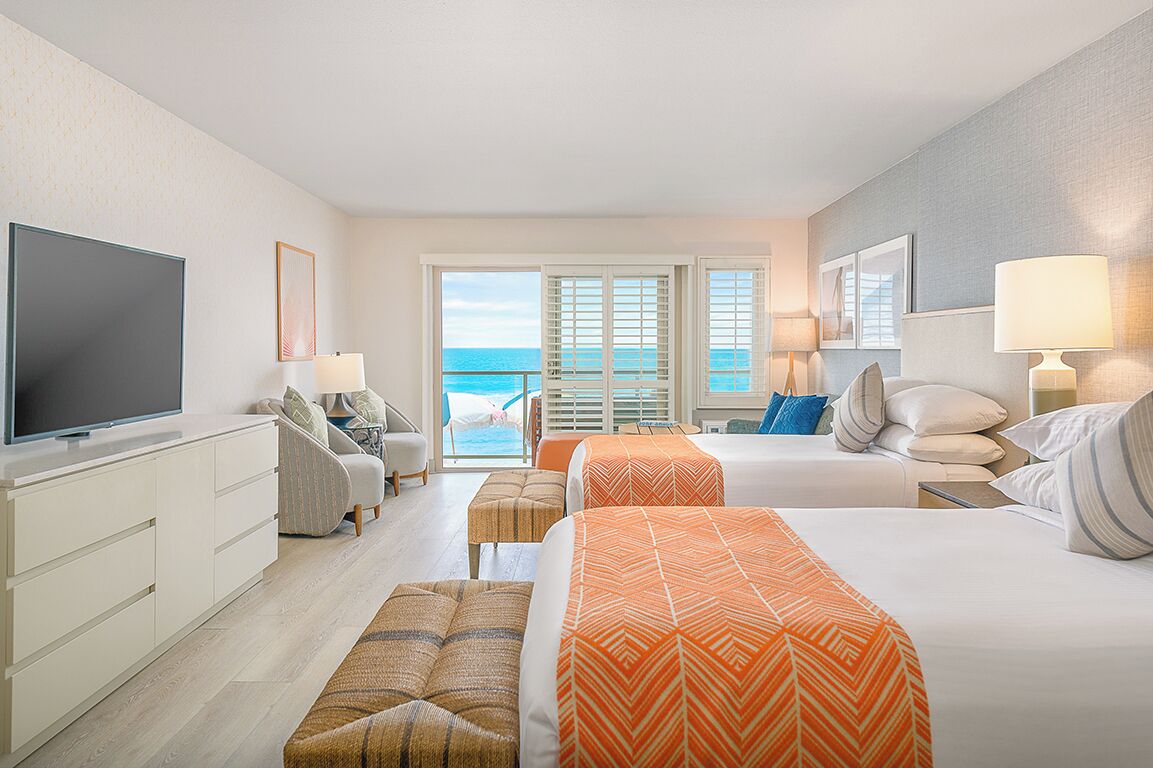 panoramic room, 2 queen beds, ocean view, oceanfront | 1 bedroom, premium bedding, down duvets, pillow-top beds