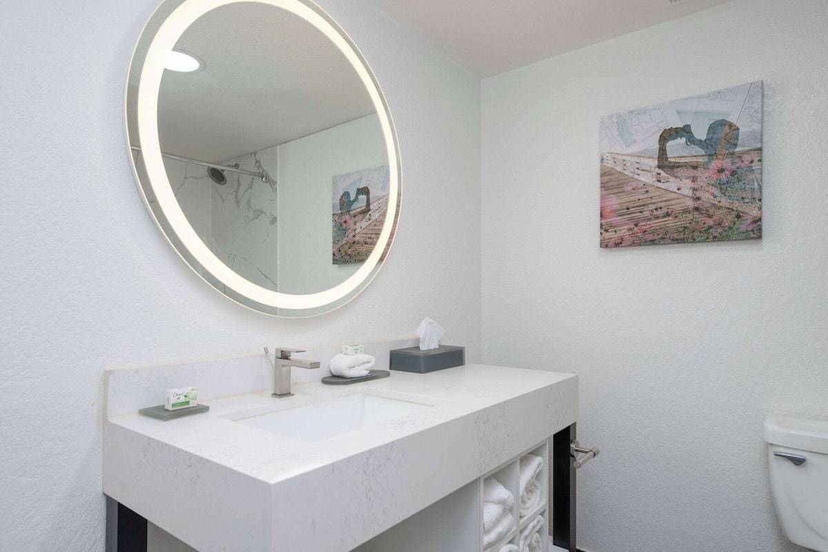 free toiletries, hair dryer, towels