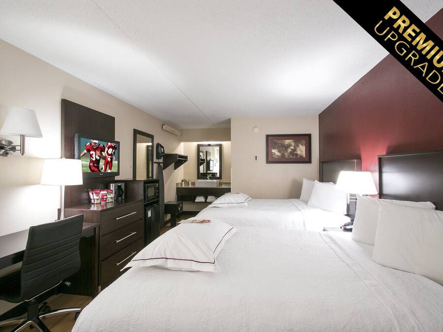 Premium Room, 2 Double Beds (Upgraded Bedding & Snack, Smoke Free) | Premium bedding, in-room safe, desk, laptop workspace