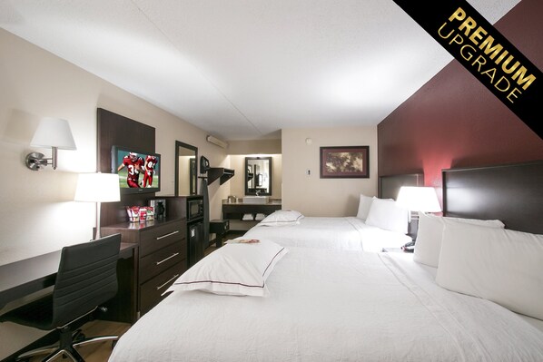 Premium Room, 2 Double Beds (Upgraded Bedding & Snack, Smoke Free) | Premium bedding, in-room safe, desk, laptop workspace