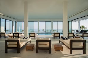 Indoor pool, 2 outdoor pools, pool umbrellas, sun loungers