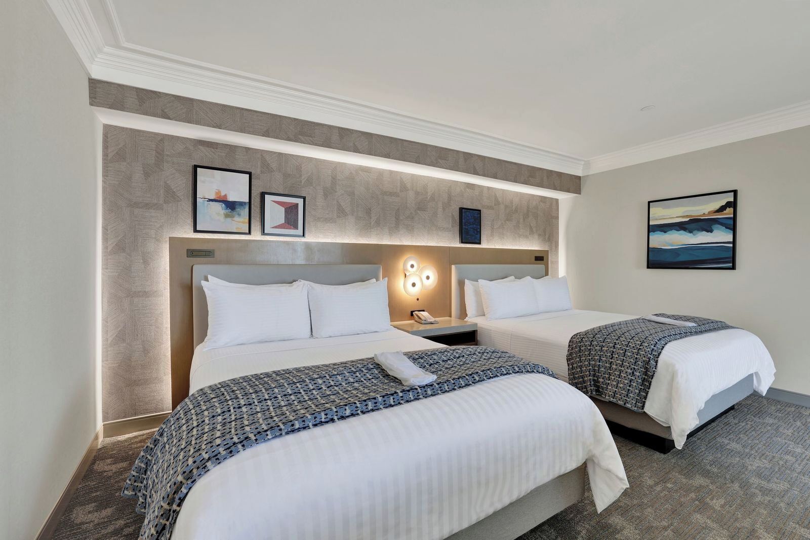 Suite, 2 Queen Beds, Balcony, City View (with Sofabed) | Premium bedding, in-room safe, desk, blackout curtains