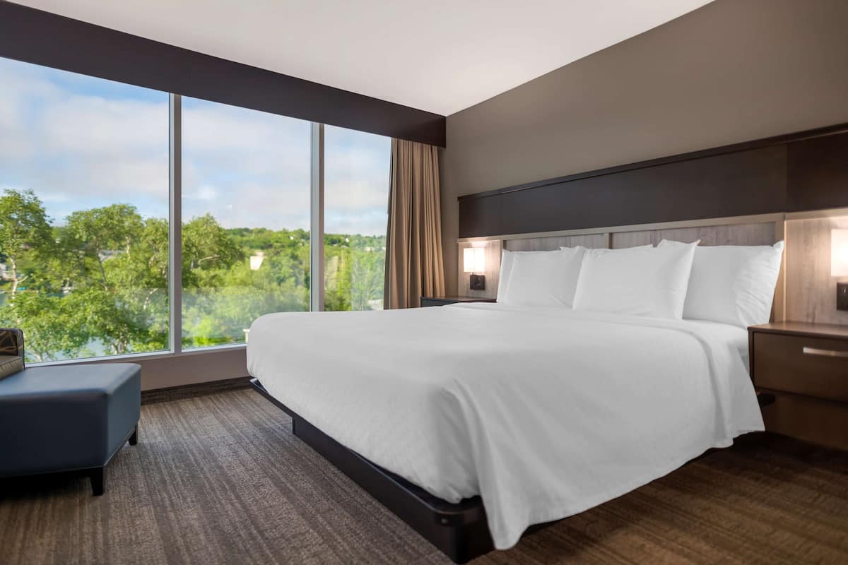 Habitación estándar, 1 cama de matrimonio grande, vistas al lago (Refrigerator & Microwave) | 1 dormitorio y ropa de cama de alta calidad