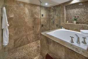 Presidential Suite, 1 King Bed | Bathroom | Combined shower/tub, free toiletries, hair dryer, towels