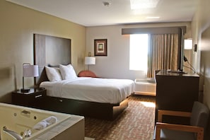 Studio Suite, 1 Queen Bed, Non Smoking, Hot Tub | Bathroom | Hair dryer, towels