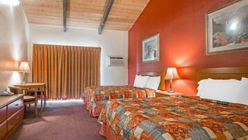 Standard, 2 Queen Bed, Non Smoking | Desk, laptop workspace, blackout drapes, iron/ironing board