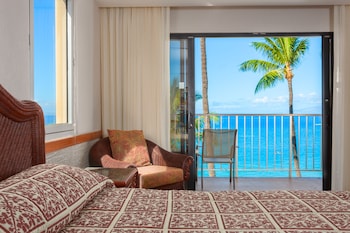 Hotel amenities such as safe, desk and work area at OUTRIGGER Kaanapali Beach Resort