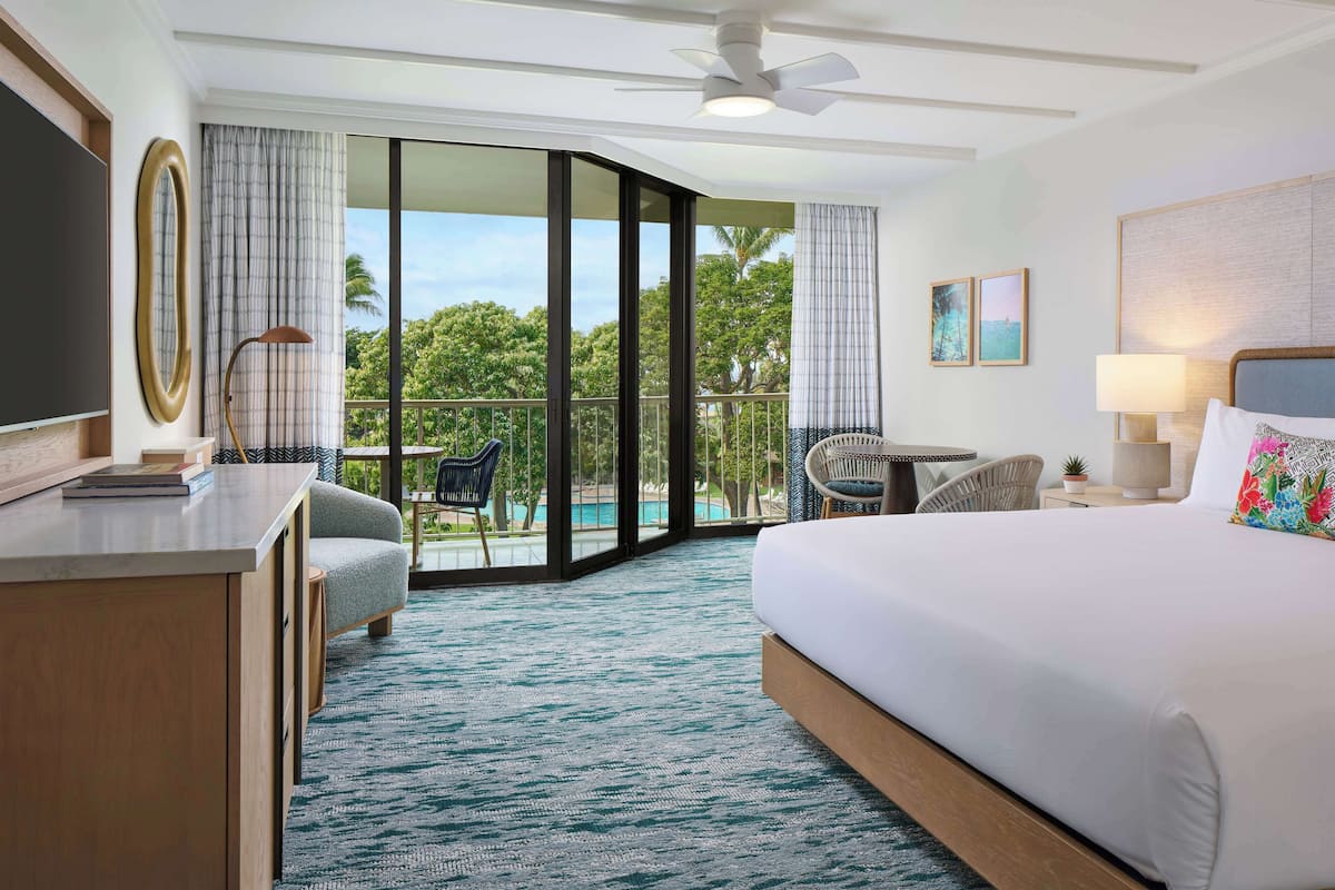 Habitación Prestigio, 1 cama King size, vista parcial al océano | Ropa de cama de alta calidad y edredón