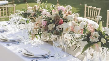 Outdoor banquet area