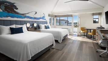 Premium bedding, desk, blackout drapes, iron/ironing board