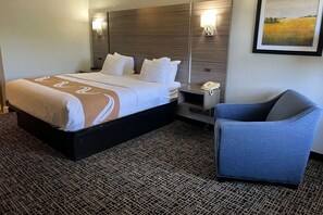 1 bedroom, desk, blackout curtains, iron/ironing board