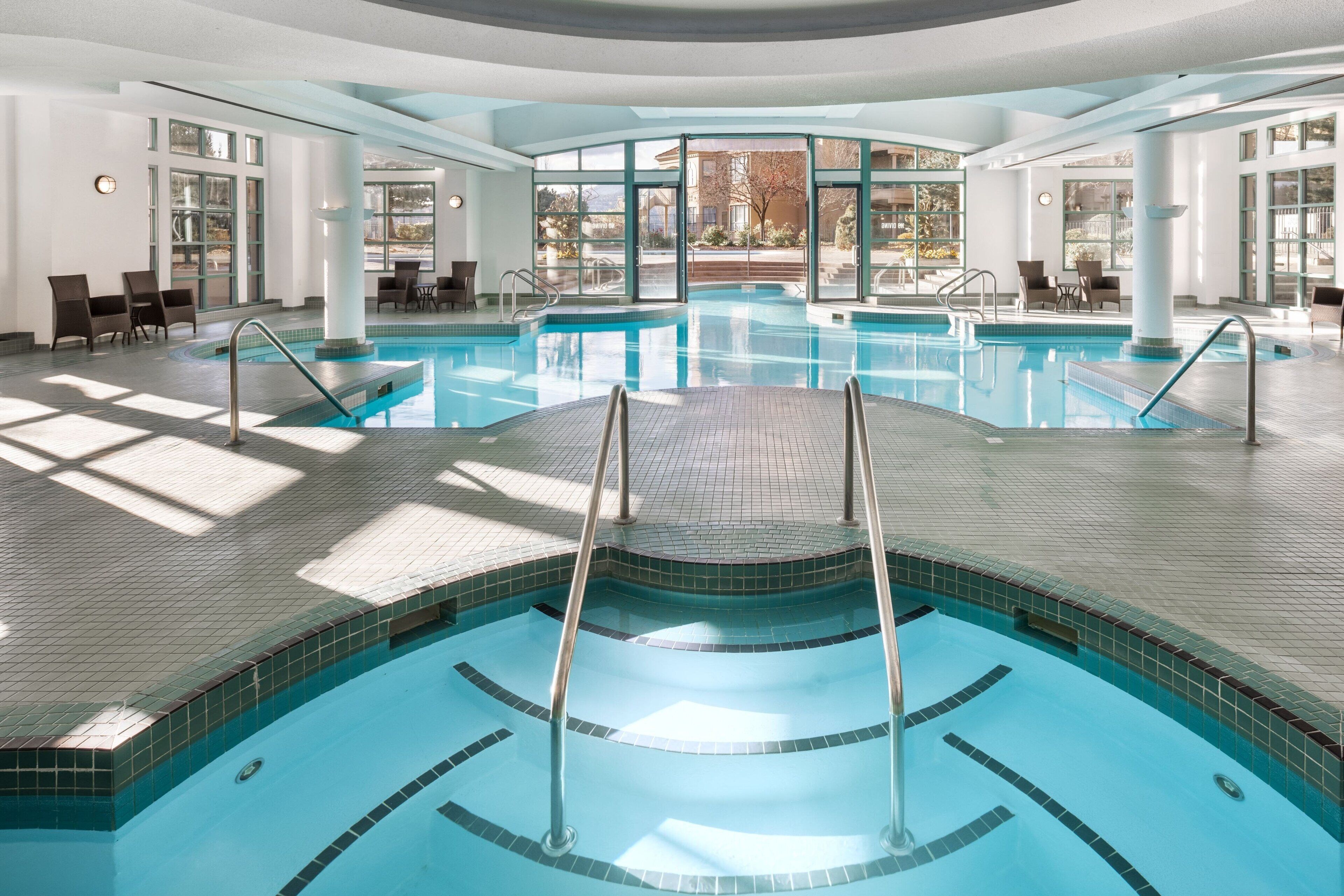 Indoor pool, outdoor pool, open 8:00 AM to 10:00 PM, sun loungers