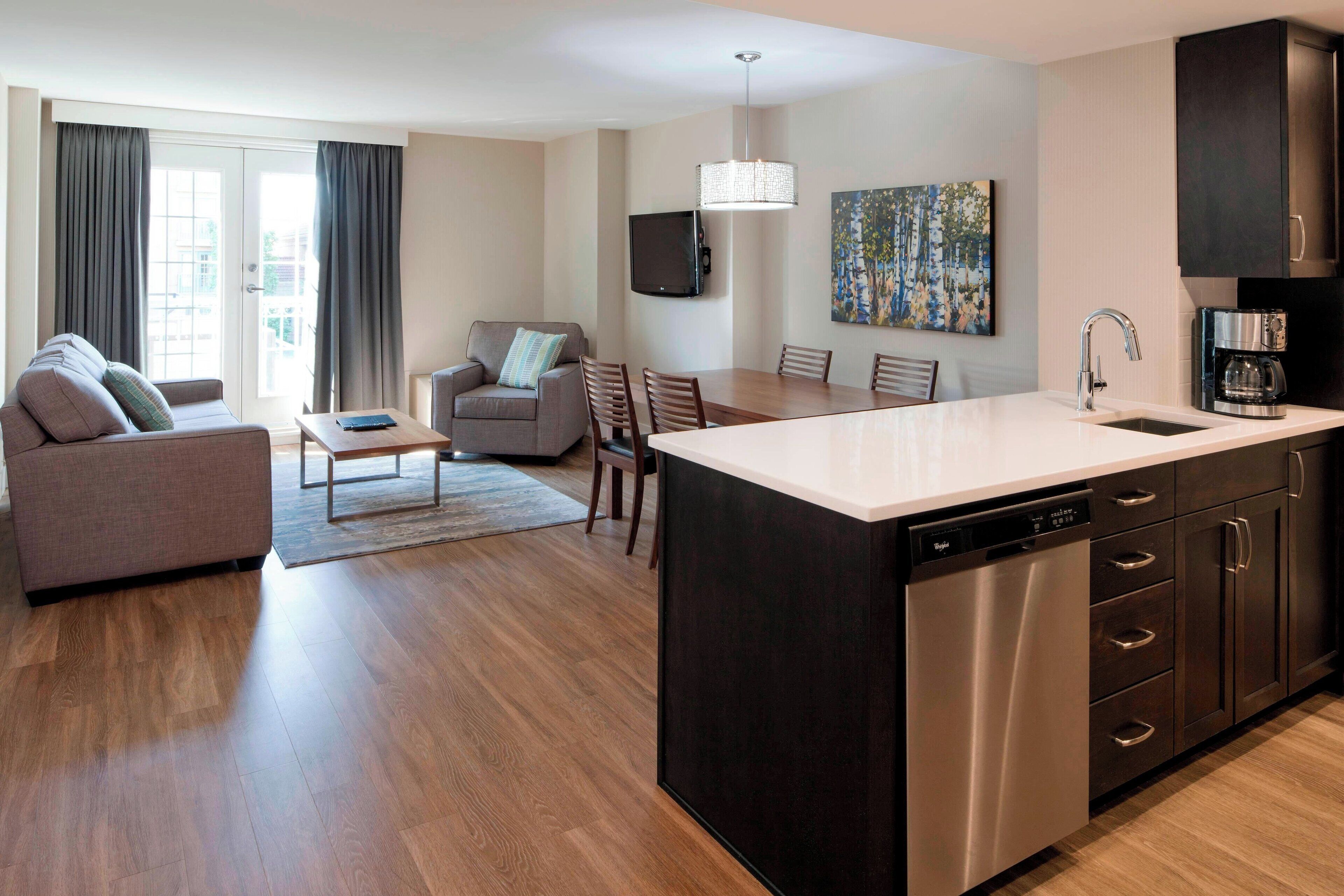 1 bedroom, desk, laptop workspace, iron/ironing board