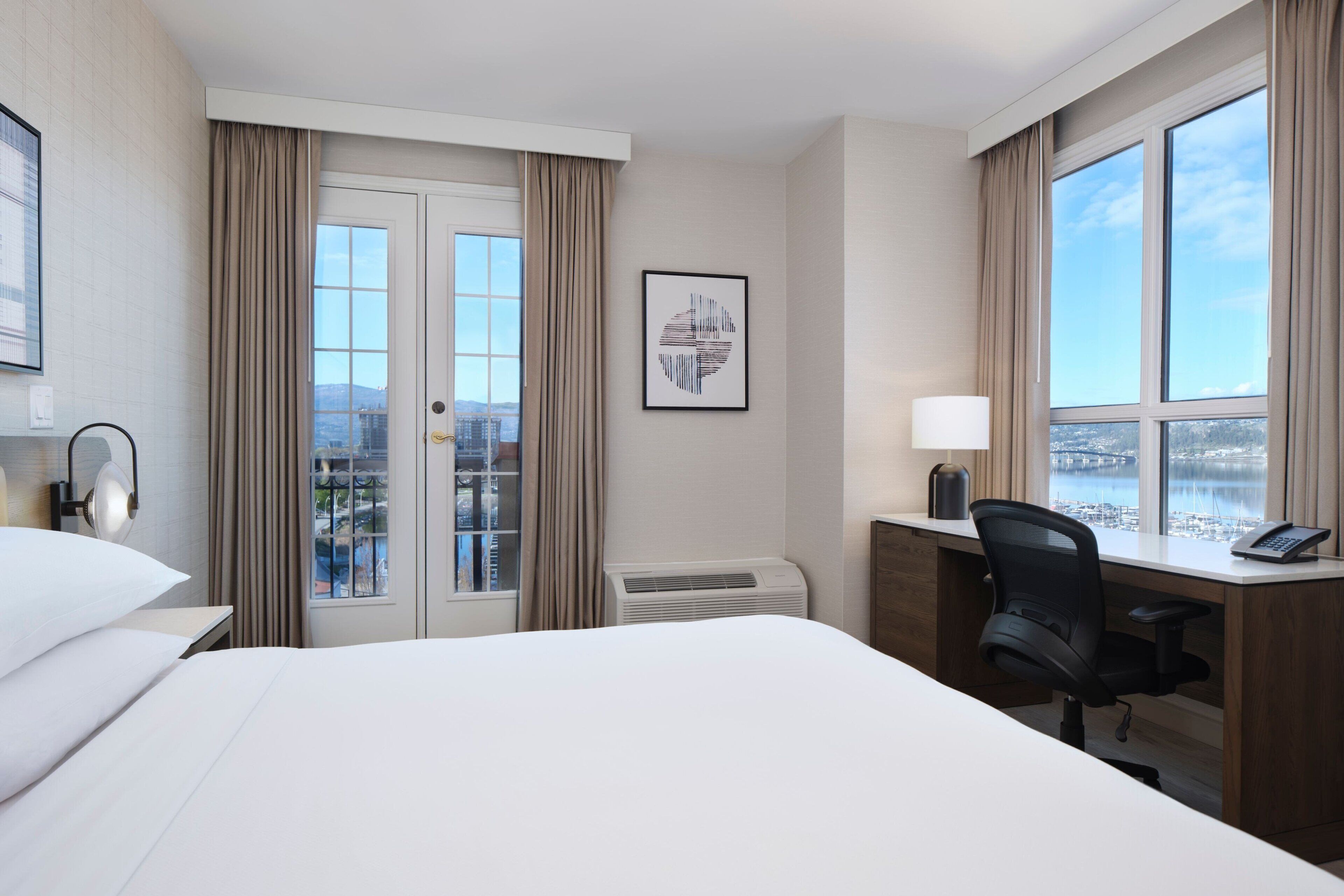 room, 1 king bed, lake view | 1 bedroom, desk, laptop workspace, iron/ironing board