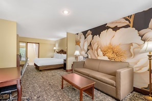 1 bedroom, premium bedding, laptop workspace, iron/ironing board