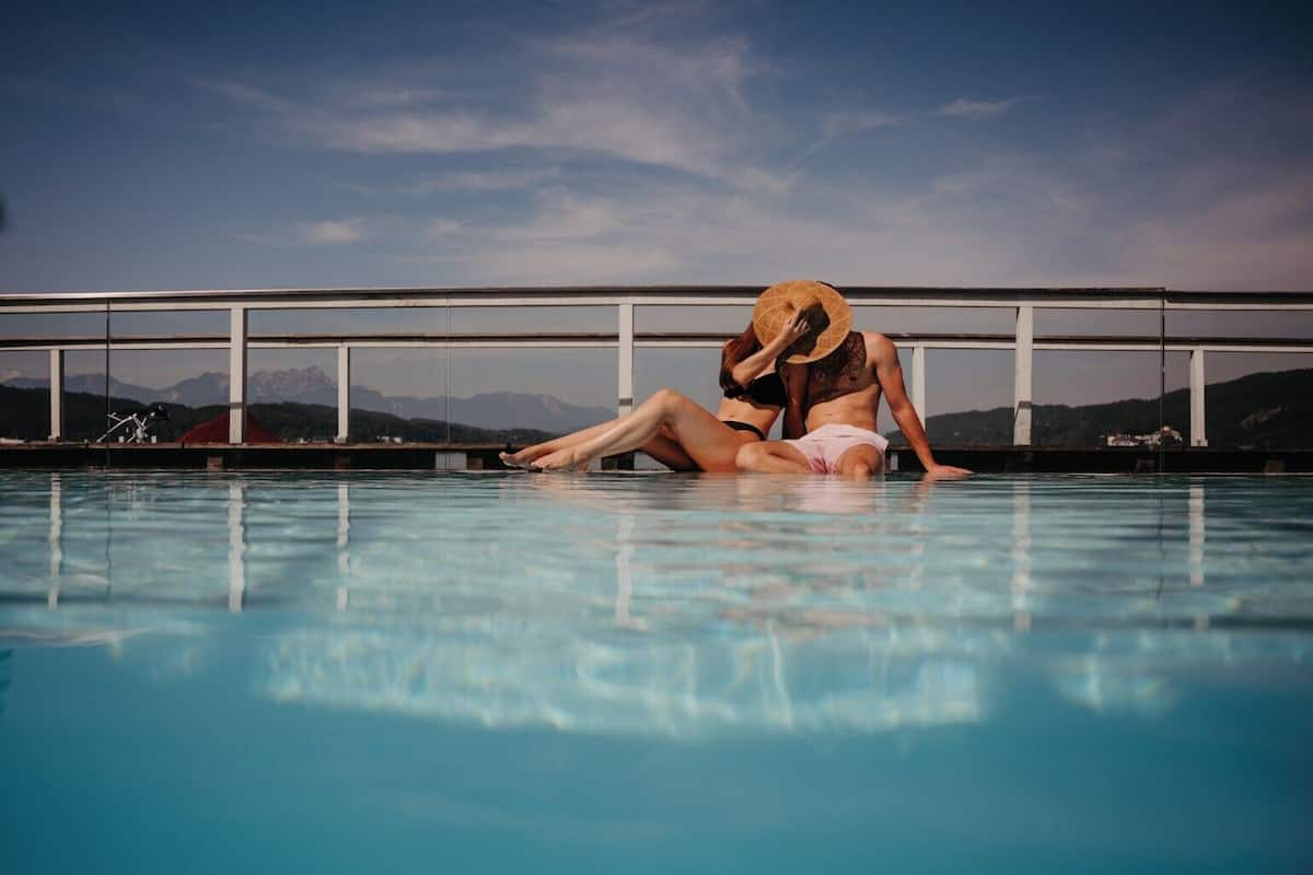 indoor pool, outdoor pool, open 7:00 am to 9:00 pm, pool umbrellas