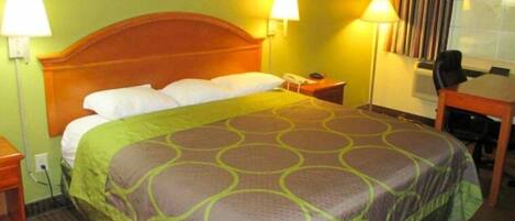 Blackout drapes, free WiFi, bed sheets