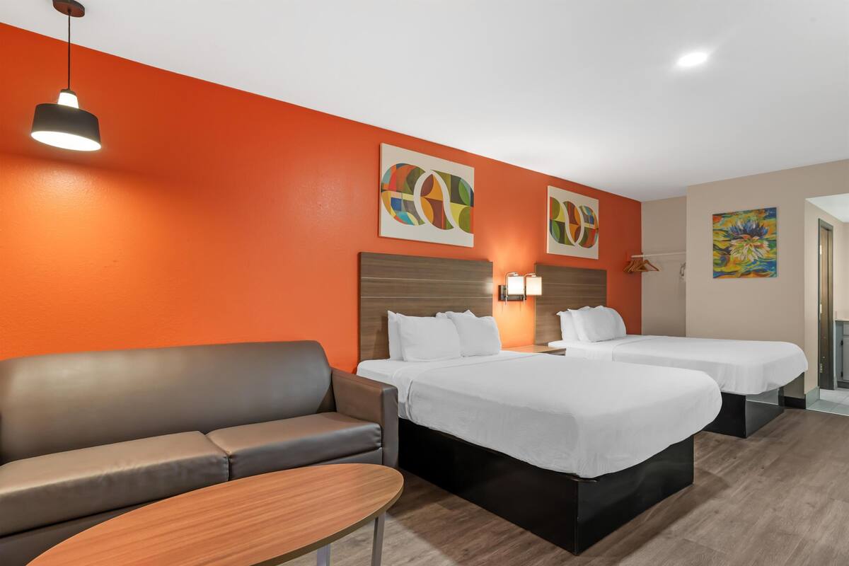 Standard Room, 2 Queen Beds, Smoking, Refrigerator & Microwave (with Sofabed) | In-room safe, desk, iron/ironing board, WiFi (surcharge)