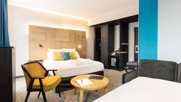 Premium bedding, pillowtop beds, in-room safe, desk