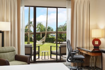 Premium bedding, pillowtop beds, in-room safe, desk at Hilton Orlando Lake Buena Vista - Disney Springs® Area
