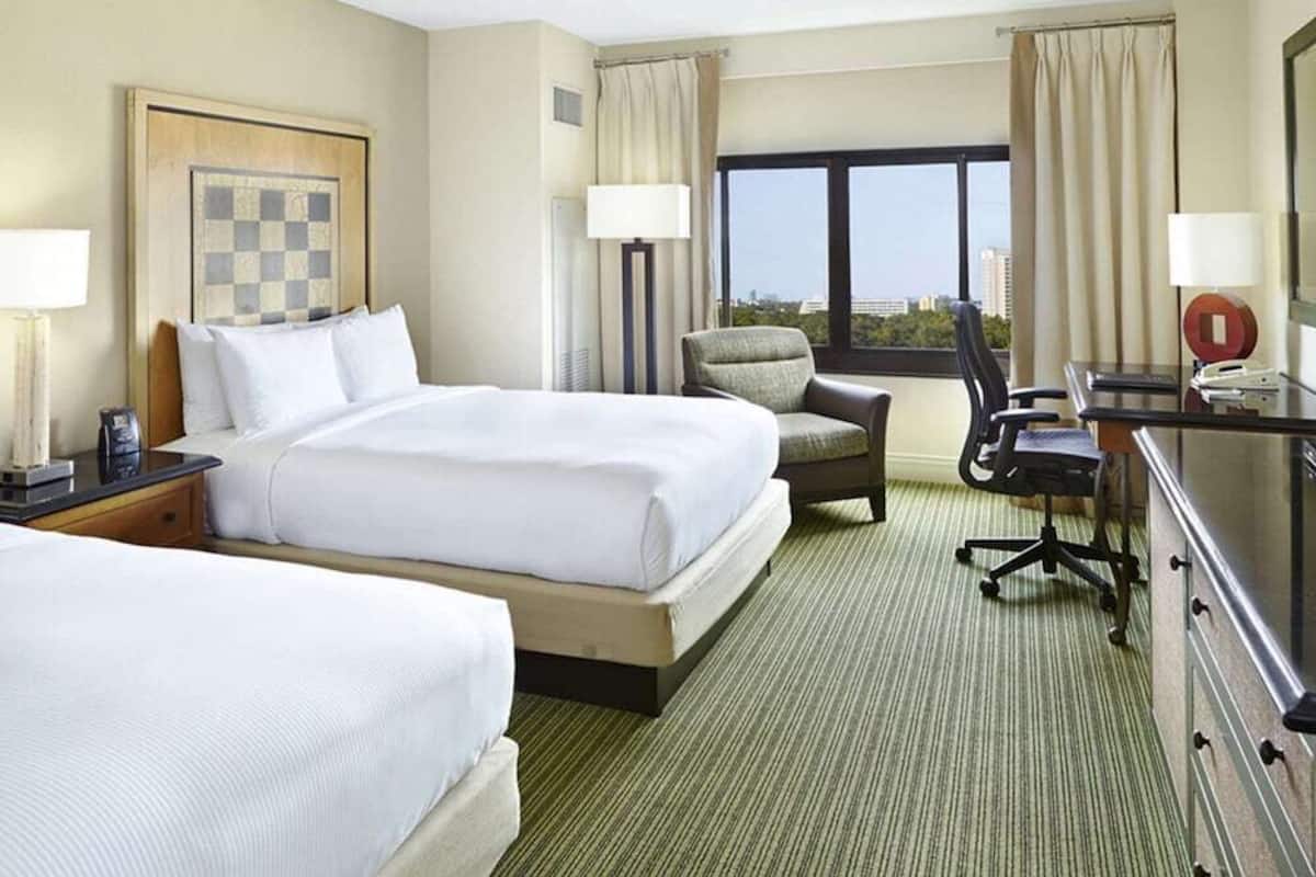 Premium bedding, pillowtop beds, in-room safe, desk