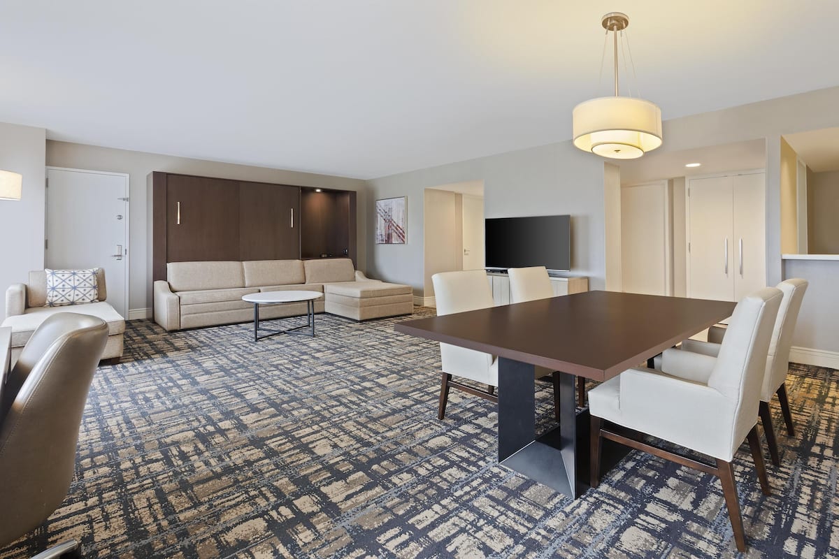 37-inch flat-screen TV with cable channels, TV