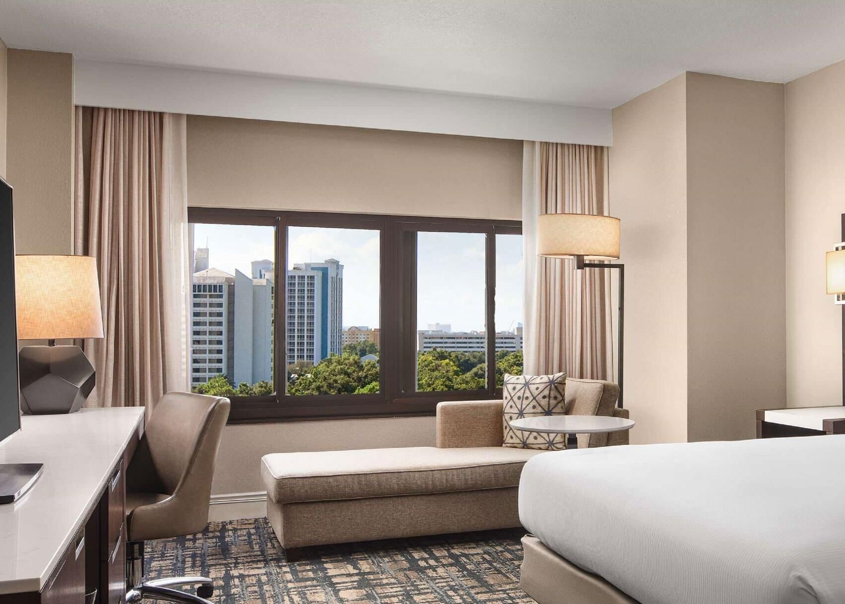 Premium bedding, pillowtop beds, in-room safe, desk