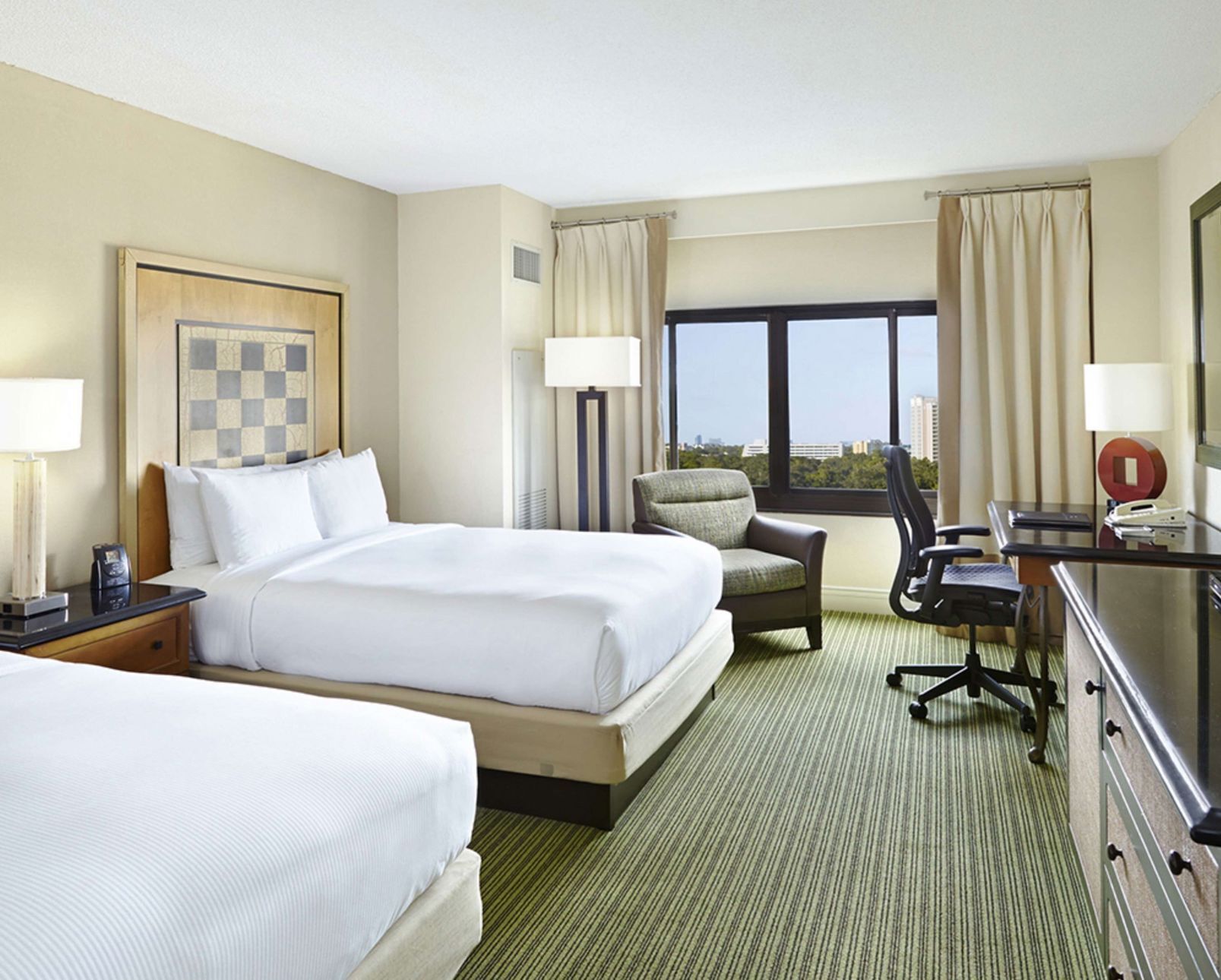 Premium bedding, pillowtop beds, in-room safe, desk