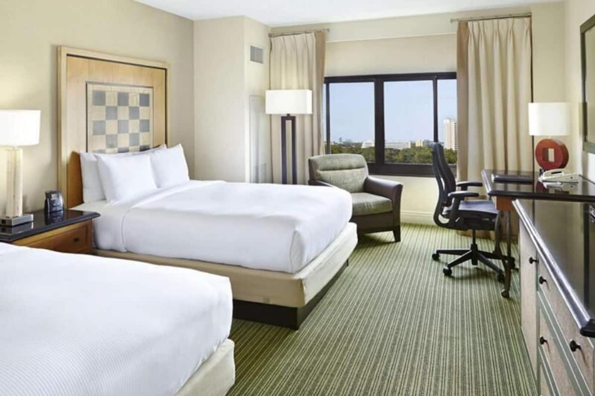 Premium bedding, pillowtop beds, in-room safe, desk