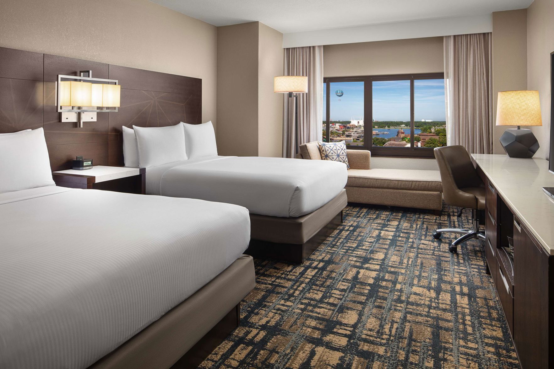 Premium bedding, pillowtop beds, in-room safe, desk