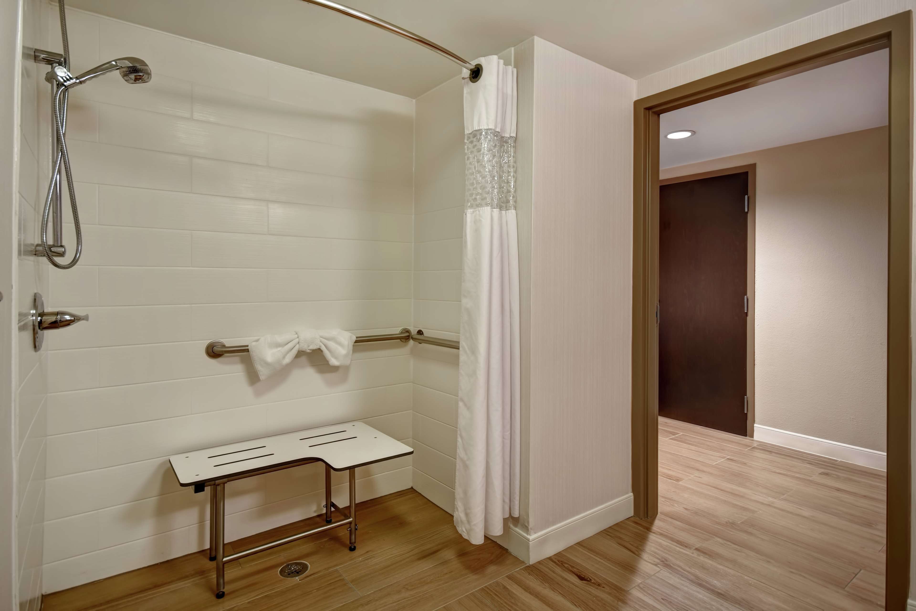 room, 1 king bed, accessible, non smoking | bathroom shower