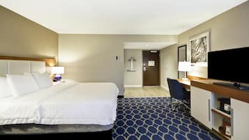 Premium bedding, desk, blackout drapes, iron/ironing board