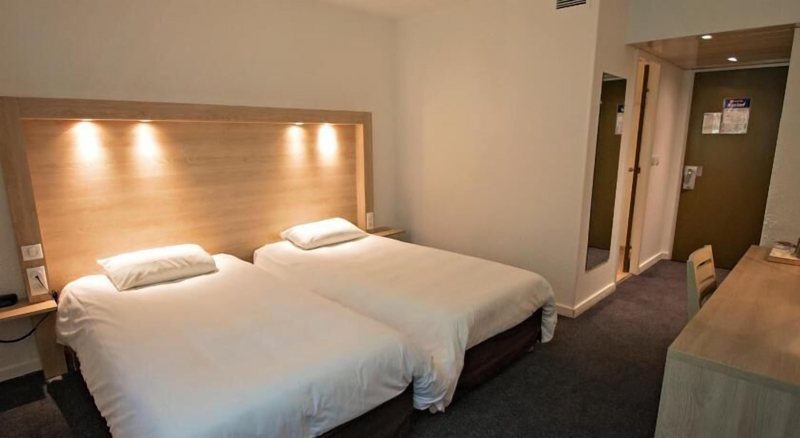 Premium bedding, desk, blackout curtains, soundproofing