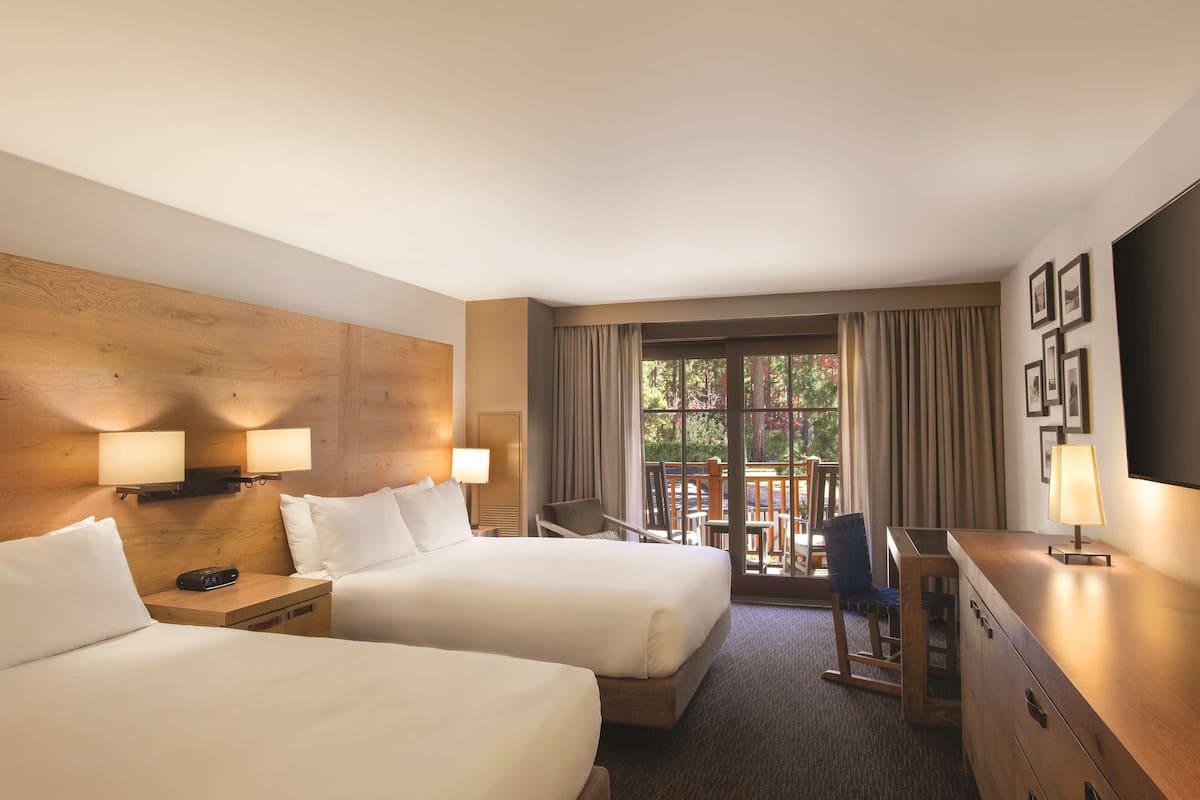Down comforters, pillowtop beds, in-room safe, desk